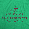 Mens A Little Elf Told Me That You Fart A Lot Tshirt Funny Christmas Santa Claus Graphic Tee