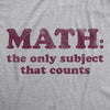 Womens Math The Only Subject That Counts Tshirt Funny School Teacher Pun Novelty Tee