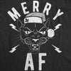 Mens Merry AF Tshirt Funny Christmas Santa Hat Cat Lover Novelty Graphic Tee