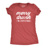 Womens Merry Drunk I'm Christmas Tshirt Funny Holiday Season Xmas Graphic Novelty Tee