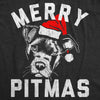 Womens Merry Pitmas Tshirt Funny Christmas Dog Pitbull Lover Pitty Holiday Graphic Novelty Tee