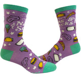 Women's Naps And Snacks Socks Funny Tacos Pizza Sleep Lazy Graphic Novelty Footwear