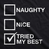 Naughty Nice Tried My Best Face Mask Funny Christmas Santa Claus Nose And Mouth Covering