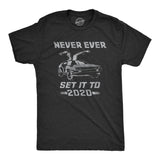 Mens Never Ever Set It To 2020 Tshirt Funny Time Travel Car Movie Graphic Tee