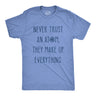 Mens Never Trust An Atom They Make Everything Up Tshirt Funny Nerdy Science Graphic Tee