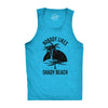 Mens Shady Beach Funny Cool Tees Sleeveless Gym Workout Novelty Fitness Tanktop