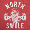 Mens North Swole Tshirt Funny Workout Santa Christmas Graphic Novelty Fitness Tee