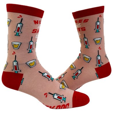 Women's Nurses Need Shots Too Socks Funny Drinking Graphic Novelty Footwear