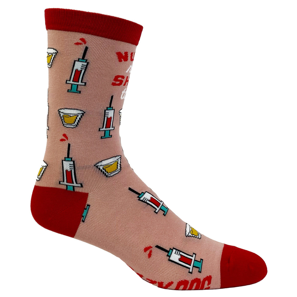 Women's Nurses Need Shots Too Socks Funny Drinking Graphic Novelty Footwear