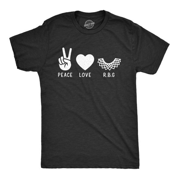 Mens Peace Love RBG Tshirt Ruth Bader Ginsburg Supreme Court Justice Protest Novelty Tee