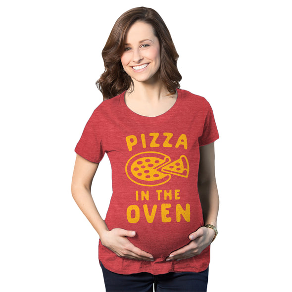 Maternity Pizza In The Oven Tshirt Funny Pregnancy Italian Food Announcement Tee
