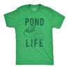 Mens Pond Life Graphic Tshirt Funny Summer Toad Frog Lilypad Novelty Graphic Tee