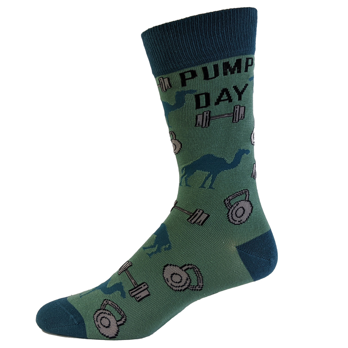 Men's Pump Day Socks Funny Camel Gym Workout Fitness Free Weights Novelty Footwear