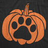 Womens Pumpkin Paw Tshirt Funny Halloween Jack-O-Lantern Pet Puppy Animal Lover Novelty Tee
