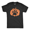 Mens Pumpkin Paw Tshirt Funny Halloween Jack-O-Lantern Pet Puppy Animal Lover Novelty Tee