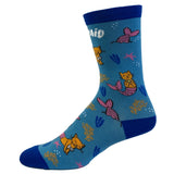 Women's Purr Maid Socks Funny Mermaid Pet Cat Kitty Animal Lover Graphic Footwear