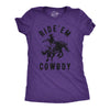 Womens Ride Em Cowboy Cowgirl Rodeo T shirt Funny Saying Cute Graphic Tee
