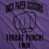 Womens Rock Paper Scissors Throat Punch T shirt Funny Sarcastic Humor Tee Girls