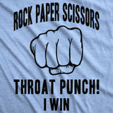 Womens Rock Paper Scissors Throat Punch T shirt Funny Sarcastic Humor Tee Girls