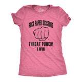 Womens Rock Paper Scissors Throat Punch T shirt Funny Sarcastic Humor Tee Girls