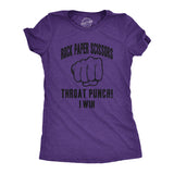Womens Rock Paper Scissors Throat Punch T shirt Funny Sarcastic Humor Tee Girls