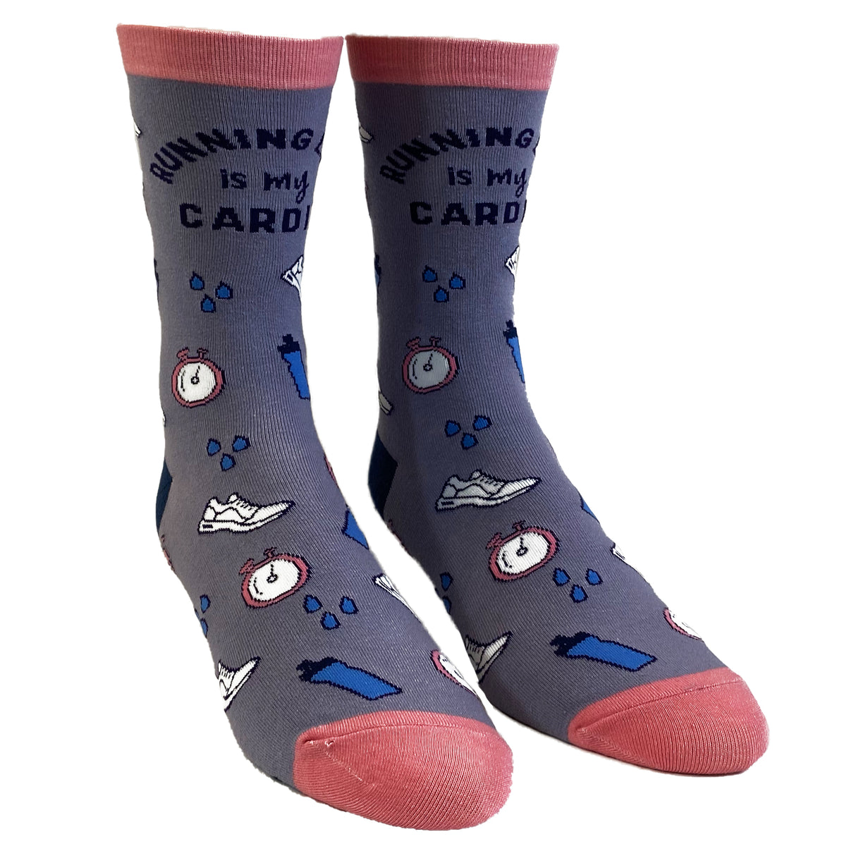 Women's Running Late Is My Cardio Socks Funny Fitness On Time Graphic Novelty Footwear