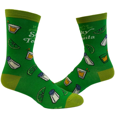Women's If You're Gonna Be Salty Bring Tequila Socks Funny Cinco De Mayo Margarita Graphic Novelty Footwear