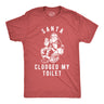 Mens Santa Clogged My Toilet Tshirt Funny Christmas Party Toilet Poop Graphic Novelty Tee