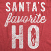Womens Santa's Favorite Ho Tshirt Funny Christmas Party Naughty Or Nice Graphic Tee