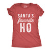 Womens Santa's Favorite Ho Tshirt Funny Christmas Party Naughty Or Nice Graphic Tee