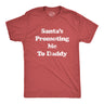Mens Santa's Promoting Me To Daddy Tshirt Funny Christmas Baby Announcement Tee