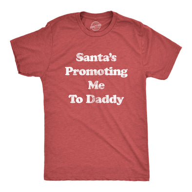 Mens Santa's Promoting Me To Daddy Tshirt Funny Christmas Baby Announcement Tee