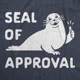 Mens Seal Of Approval T Shirt Funny Pun Graphic Novelty Sea Animal Graphic Tee