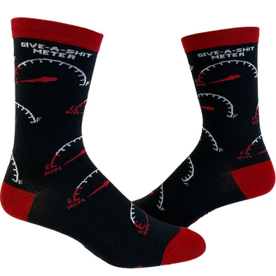 Women's Give-A-Shit Meter Socks Funny IDGAF Don't Care Graphic Novelty Footwear
