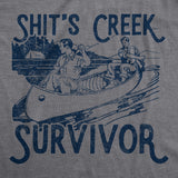 Mens Shit's Creek Survivor Tshirt Funny Canone Graphic Novelty Vintage Tee