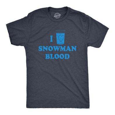Mens I Love Snowman Blood T shirt Funny Snow Winter Offensive Christmas Gift