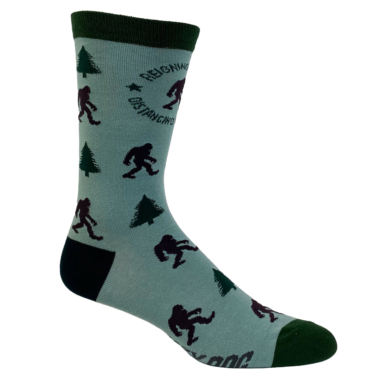 Men's Social Distancing Champion Socks Funny Bigfoot Quarantine Sasquatch Graphic Novelty Footwear
