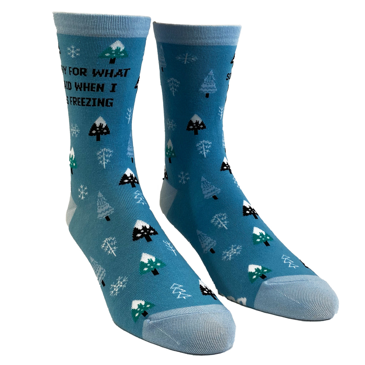 Women's Sorry For What I Said When I Was Freezing Socks Funny Winter Cold Snow Graphic Novelty Footwear
