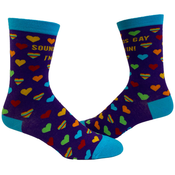 Men's Sounds Gay I'm In Socks Funny LGBTQ Pride Parade Graphic Novelty Footwear