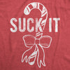 Womens Suck It Tshirt Funny Christmas Candy Cane Graphic Novelty Tee