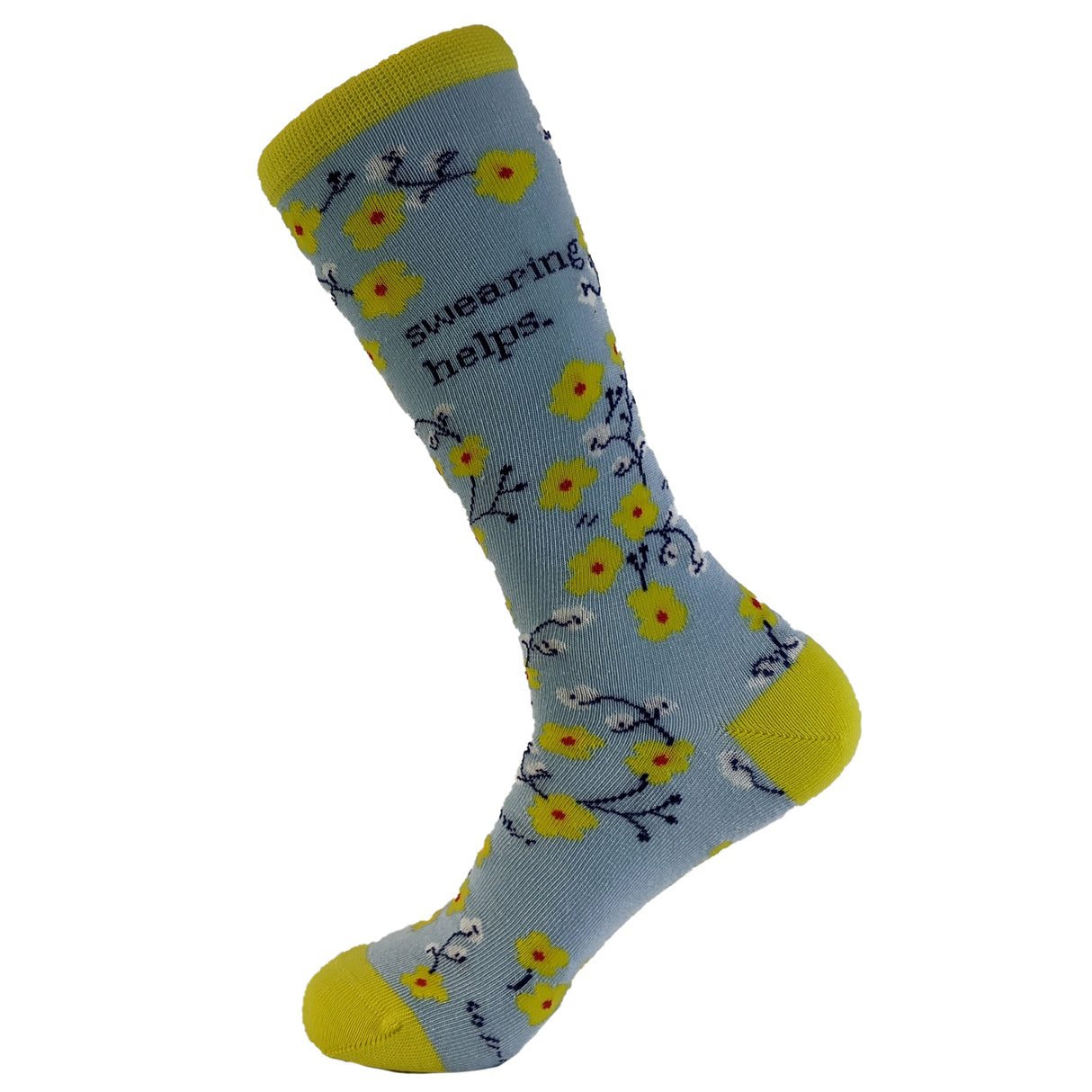 Women's Swearing Helps Socks Funny Curse Word Naughty Sarcastic Flowers Footwear