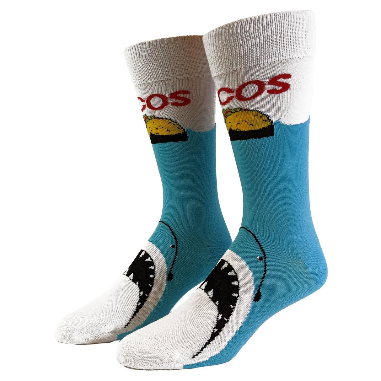 Men's Taco Shark Socks Funny Jaws Fish Mexico Beach Vacation Novelty Footwear