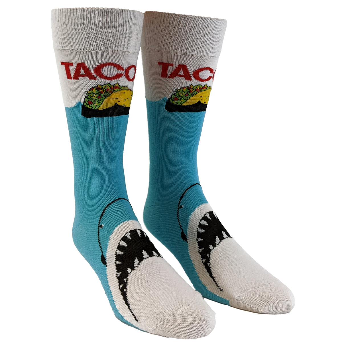 Men's Taco Shark Socks Funny Jaws Fish Mexico Beach Vacation Novelty Footwear