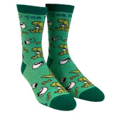 Women's Tex Rex Socks Funny Cute Dinosaur Drinking Tea Jurassic Graphic Novelty Footwear