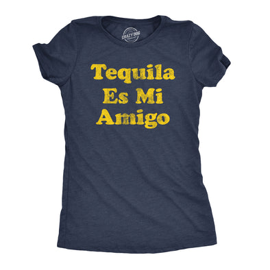 Womens Tequila Es Mi Amigo Tshirt Funny Drinking Friend Humor Tee