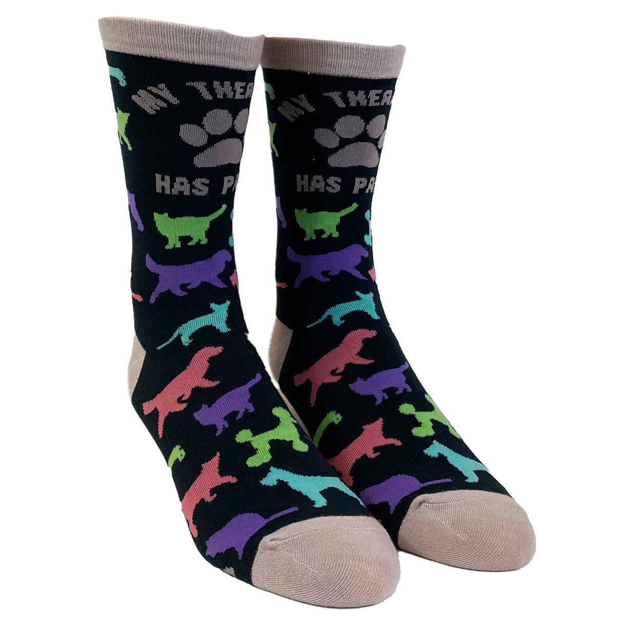 Women's My Therapist Has Paws Socks Funny Pet Puppy Animal Lover Dog Novelty Graphic Footwear