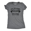 Womens Hes The Wiener To My Bun Tshirt Funny Hot Dog Relationship Tee