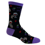 Women's Wine Drinking Socks Funny Vino Wine Lover Graphic Novelty Footwear