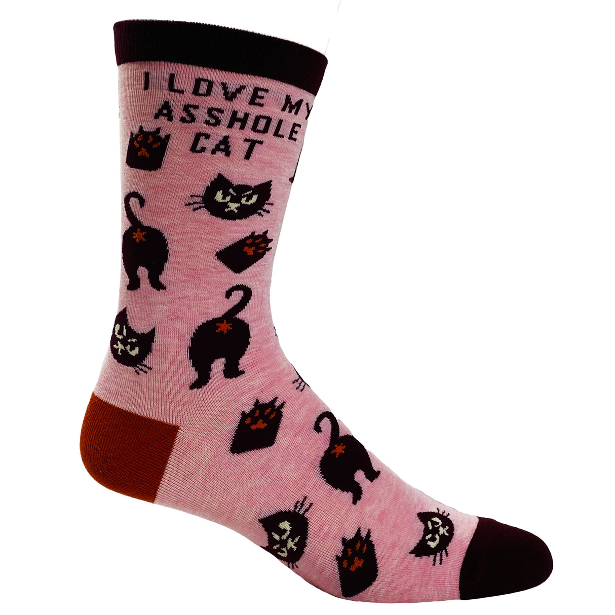 Women's I Love My Asshole Cat Socks Funny Sarcastic Pet Kitty Animal Lover Novelty Footwear