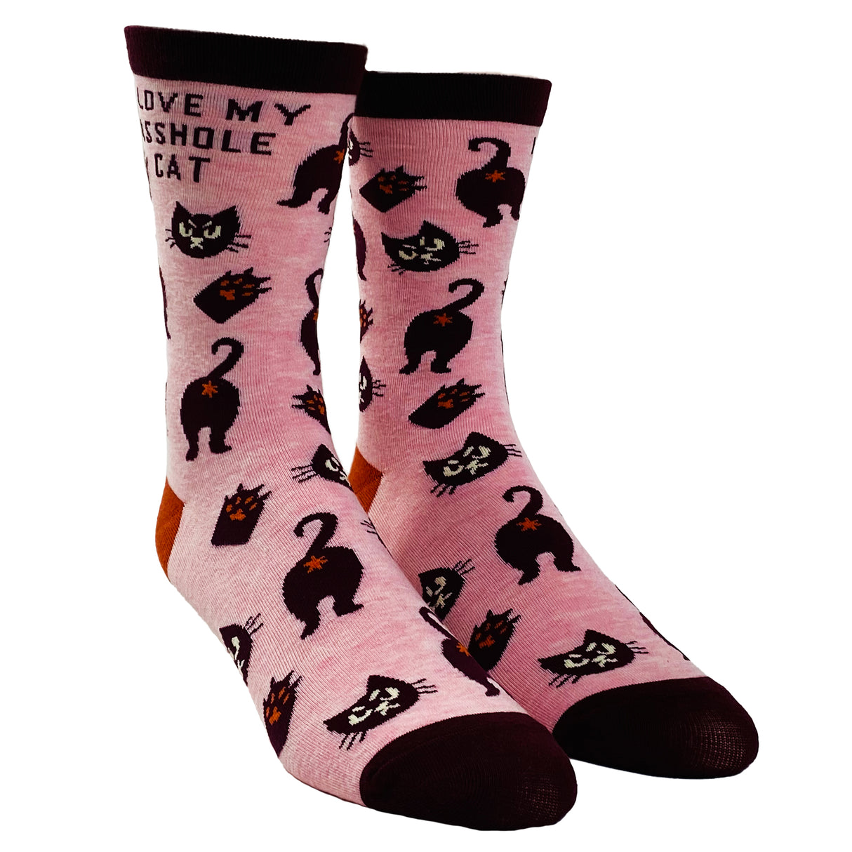 Women's I Love My Asshole Cat Socks Funny Sarcastic Pet Kitty Animal Lover Novelty Footwear